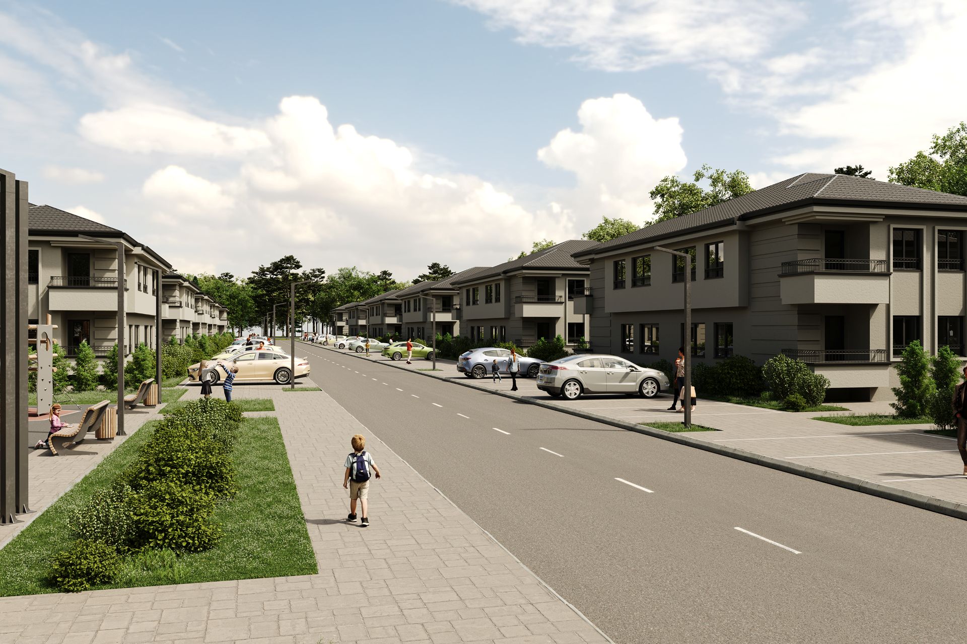 Ulica sa stambenim objektima u kompleksu Green Park Jakovo